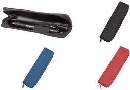 Alassio Schreibgeräte-Etui, für 2 Stifte, schwarz mit Reißverschluss, unbestückt, Polyester und Baumwolle, - 1 Stück (2731)