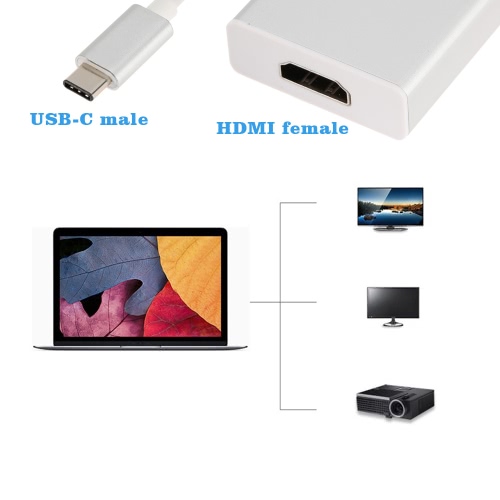 USB 3.1 Type-C to HD 4K*2K HDTV Hub Adapter Cable(DP Alt mode) for New MacBook 12