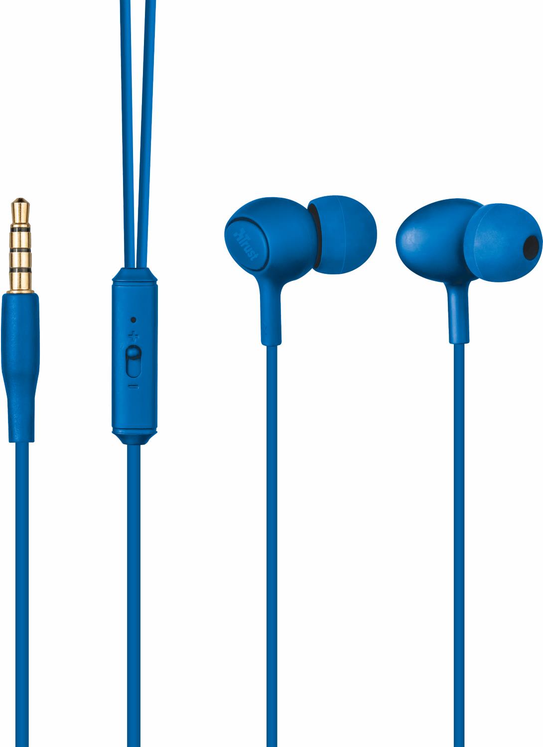Trust Ziva im Ohr Binaural Verkabelt Blau Mobiles Headset (21951)
