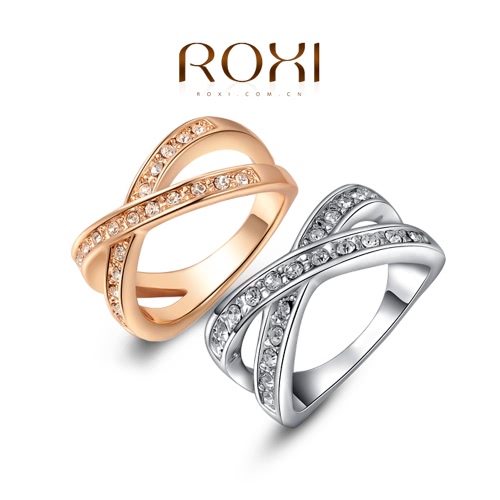 Roxi Fashion Vintage Hot Sale Women Jewelry Zircon Gold Plated Ring for Wedding Engagement Gift