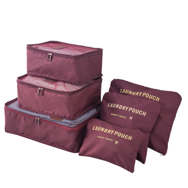6 Pcs Solid Traveling Storage Bags