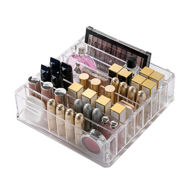 Makeup Organizer Plastic Storage Box Clarity Cosmetic CC Cream Makeup Holder Vanity Cabinet Display Shelf Escritorio