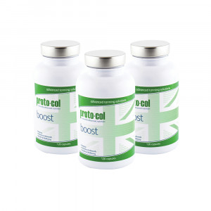 Proto-col Boost - Fur eine naturliche Braune mit Vitaminen & Mineralien - 120 Kapseln - 3er Pack