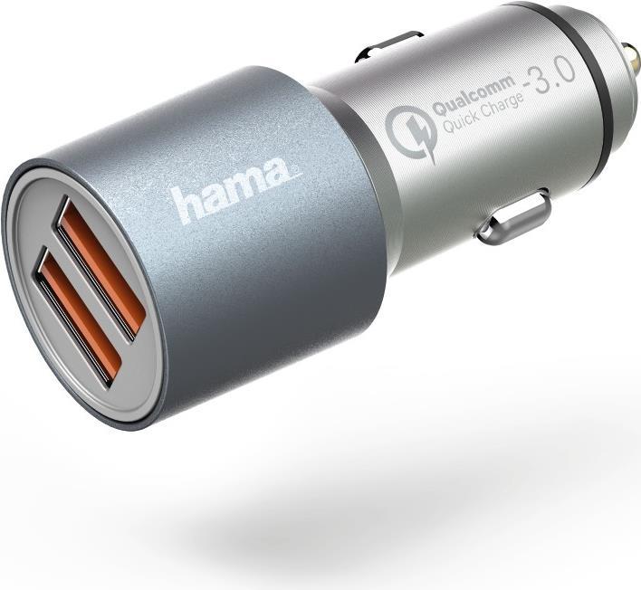 Hama Kfz-Ladegerät Qualcomm® Quick Charge 3.0, 2-fach USB, Metall (00173654)