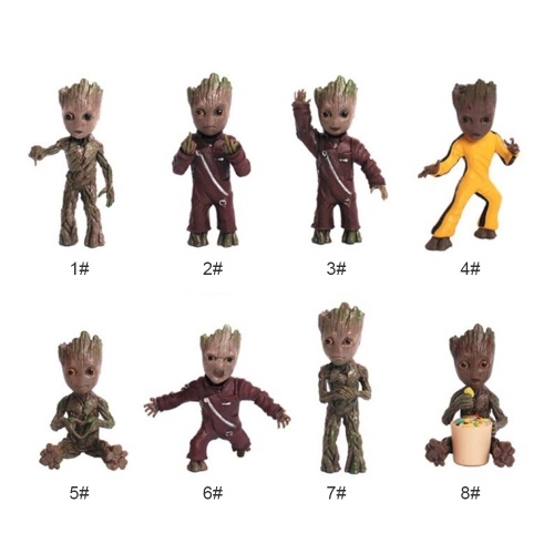 Guardians of the Galaxy Vol. 2 Lovely Tree Man Groot Key Ring Cute Baby Grunt Key Chain Action Figure Pendant Groot Ornament