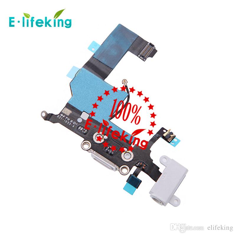 For iPhone 5 5s 5c Dock Connector USB Charging Port and Headphone Audio Jack Flex Cable Ribbon Black or White