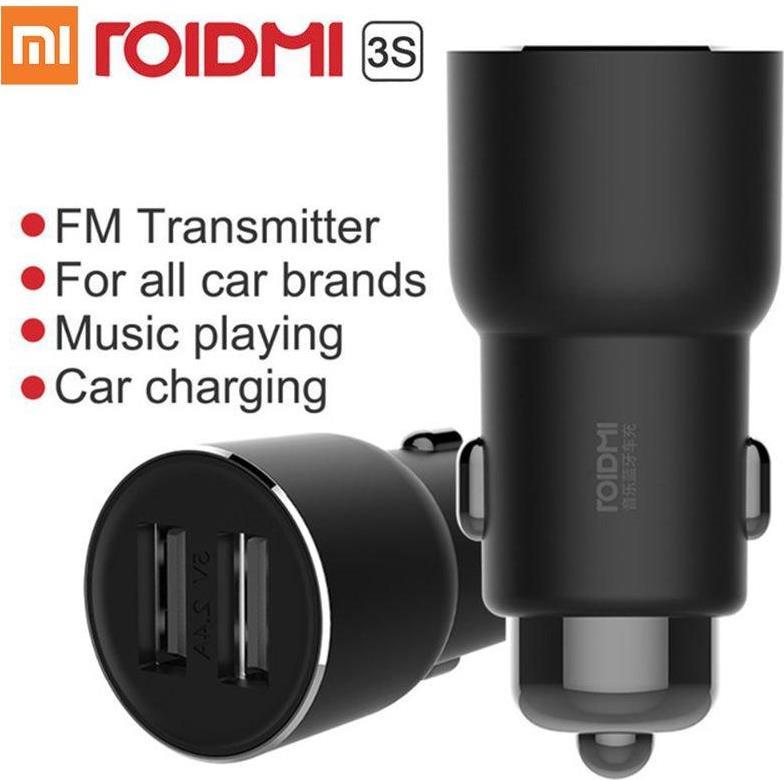 Xiaomi ROIDMI 3S FM Transmiter / Bluetooth MP3 / Car Charger Dual USB 2.4A Juodas (ROIDMI 3S)