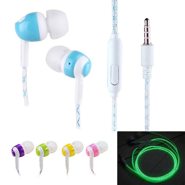 Hot Glow In The Dark Cool Led Earphone Luminous Neon Headset With Microphone Night Lighting For