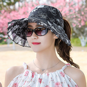 Women Wide Brim Sunscreen Empty Top Hat