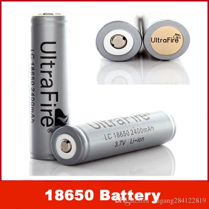 Factory sell,Ultrafire UltraFire LC 18650 2400mAh 3.7V Rechargeable Battery Grey w/ Protection Board