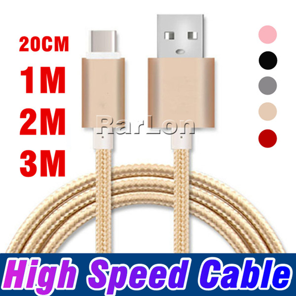 Metal Housing Braided Micro USB Cable 2A Durable High Speed Charging USB Type C Cable with 10000 Bend Lifespan for Samsung Google