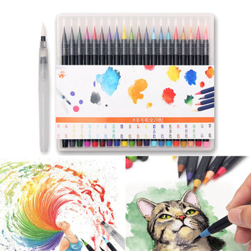 20 Colors Watercolor Calligraphy Drawing Painting Brush