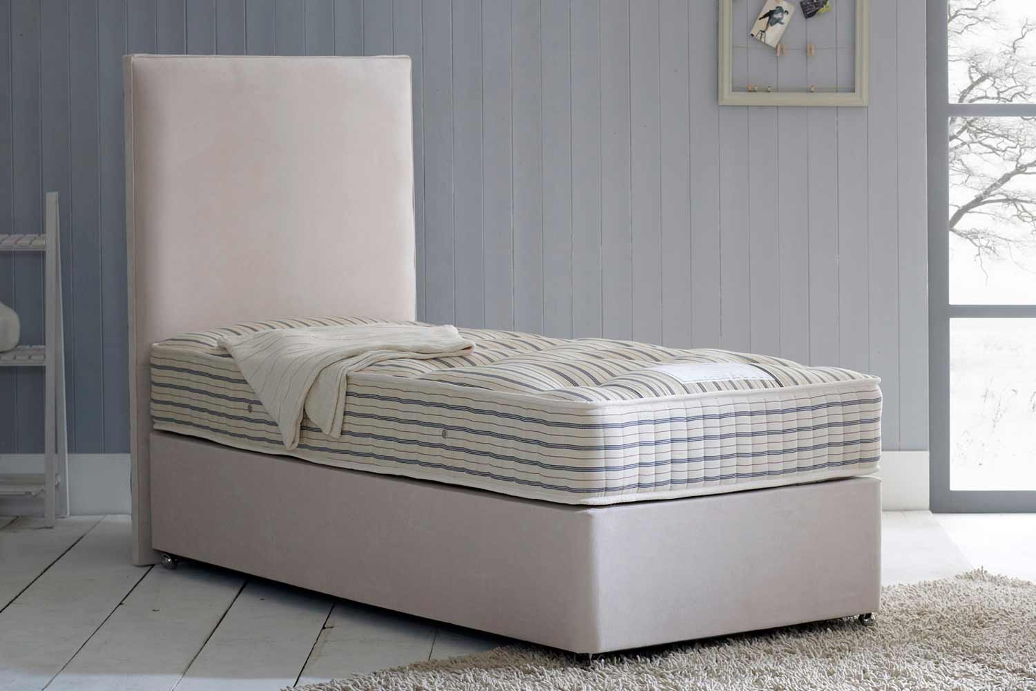 The Orignal Kids Cotton 1000 Pocket Spring Natural Divan Bed-Small Single-2 Drawers Same Side