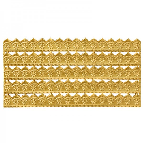 Wachs-Bordüren auf Platte, Spitze, geprägt, gold, 20cm, 5 Stück