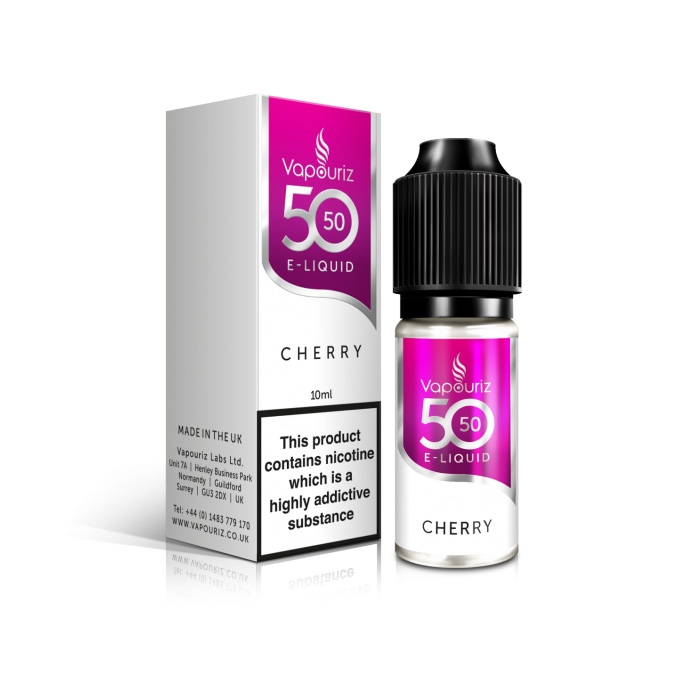 Vapouriz 50/50 E-liquid 10ml Bottle 18mg Nicotine - Cherry Flavour