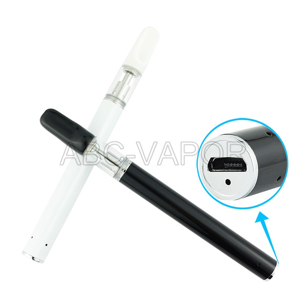 Ceramic Mouthpiece disposable e cigarette vape pen 510 oil cartridge .5ml rechargeable thick oil vape pen with a USB charging port