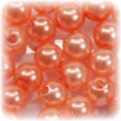 Perlen, rund, Ø6 mm, lachs, 50 Stück
