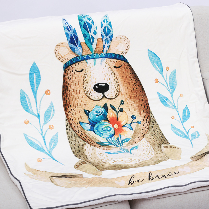 Soft Hedgehog Print Baby Blanket