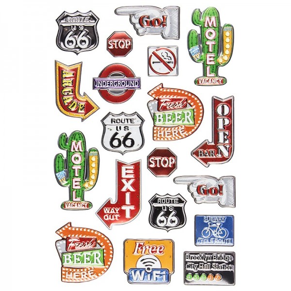 Relief-Sticker, Retro 2, 14cm x 21cm, 19 Sticker