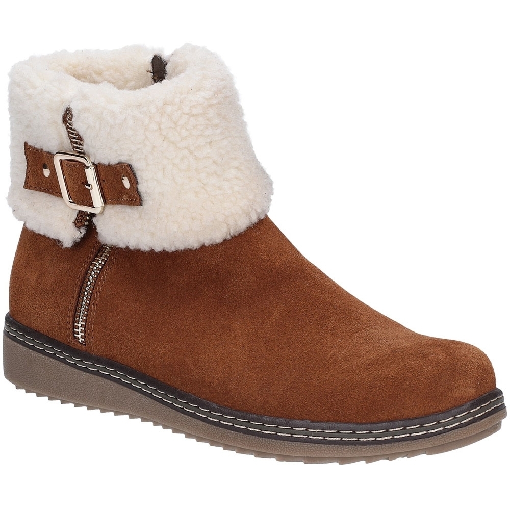 Hush Puppies Womens Maltese Collar Warm Faux Fur Ankle Boots UK Size 6 (EU 39)