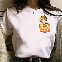 Inspired by Demon Slayer Cosplay Anime Cartoon Polyester / Cotton Blend Print Harajuku Graphic Kawaii T-shirt For Men's / Women's Lightinthebox