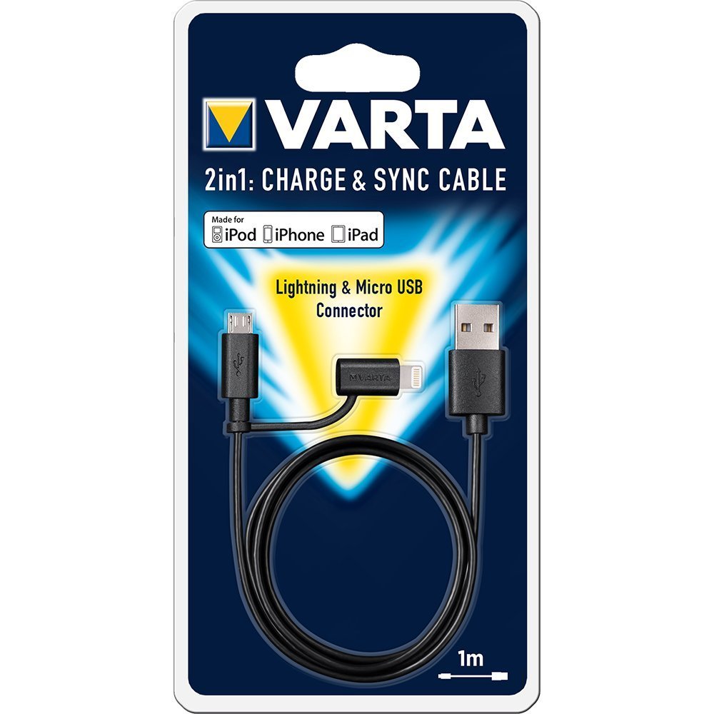 Varta 57943101401 1m USB A Micro-USB B/Lightning Schwarz USB Kabel (57943101401)