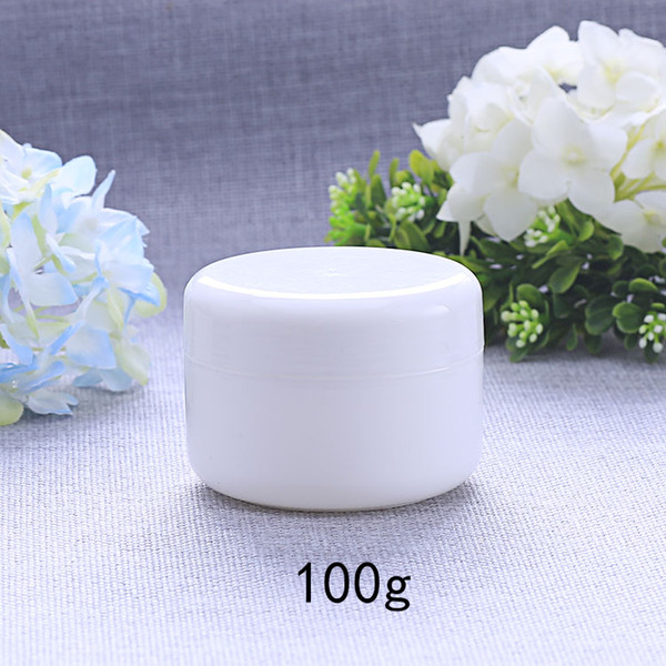 white clear 100g cream jars plastic makeup bottle jars refillable empty cosmetic packaging containers 50pcs/lot hn14