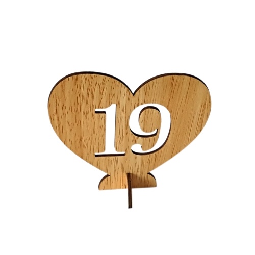 20pcs 1-20 Wooden Wedding Table Number Holders with Base for Reception and Tables Decorations Style 1