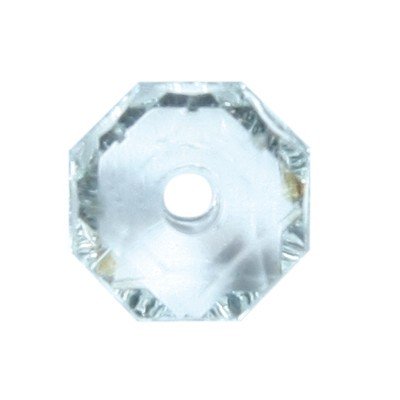 Oktagon-Perlen, transparent, 8,5mm, klar, 50 Stück