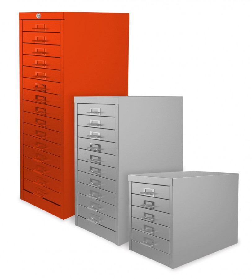 Sienna Orange 15 Drawer Lockable Multi Drawer Cabinet