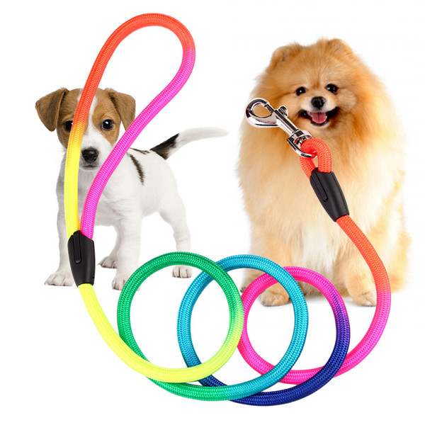 1.2m new fashion colorful weave nylon dog walking training leash lead for small large dog traction rope