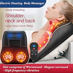 Electric Shiatsu Head Neck Cervical Ttraction Body Massager Car Back Pillow with Heating Vibrating Massage Device Lightinthebox