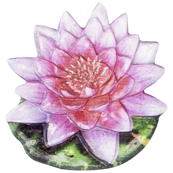 Wachsornament Seerose 1, farbig, geprägt, 7cm