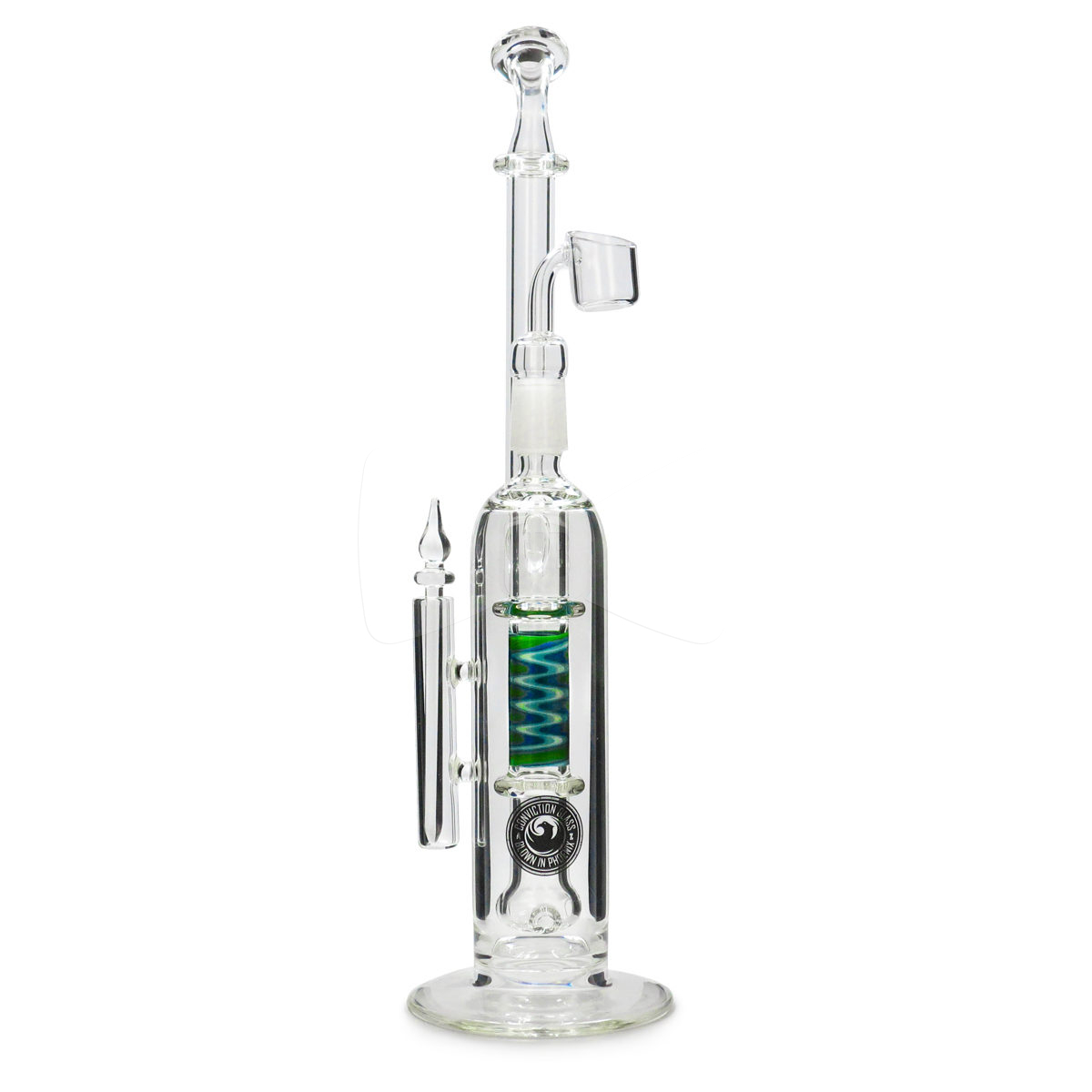 Conviction Glass Colored Concentrate Rig with Glass Tool