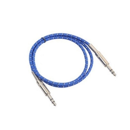 Cable de audio trenzado azul de 6.35 mm práctico