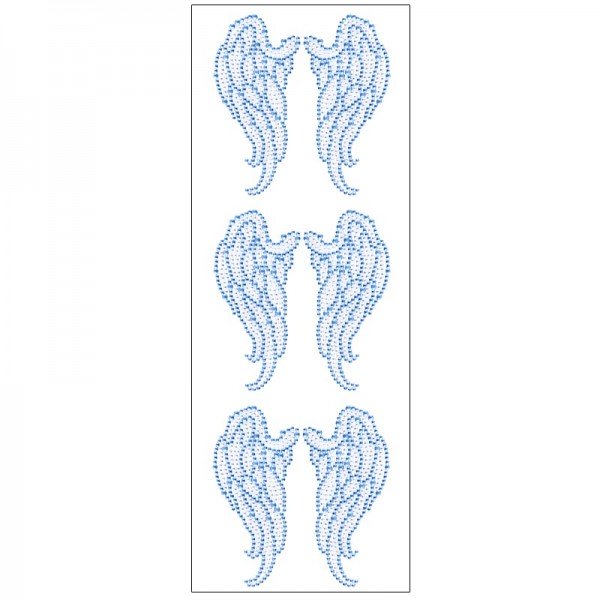 Kristallkunst, Flügel, selbstklebend, 10cm x 30cm, klar, hellblau