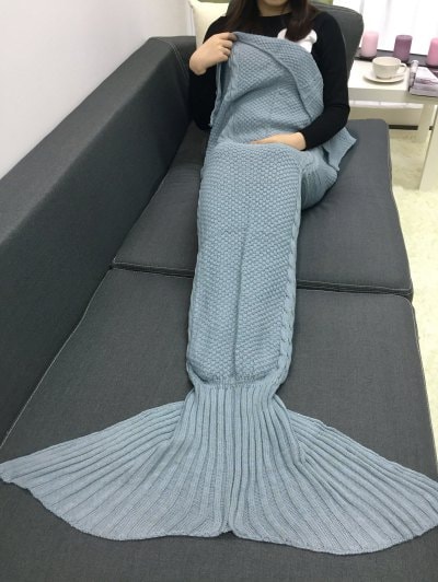 Keep Warm Crochet Knitting Mermaid Tail Style Blanket