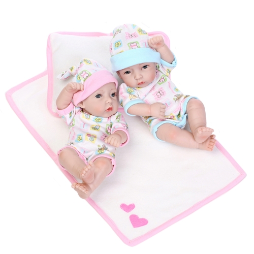 10inch 25cm Reborn Baby Doll Twins Full Silicone Princess Doll Baby Bath Toy With Clothes Lifelike Cute Gifts Toy