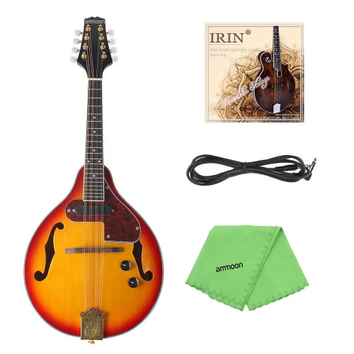 Réglable 8 cordes électro un Instrument à cordes Style mandoline palissandre manche avec câble cordes chiffon de nettoyage