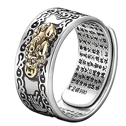 male female feng shui pixiu mantra protection wealth ring amulet adjustable quality best jewelry (female) Lightinthebox