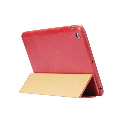 Magnétique Smart Cover étui de protection pour iPad mini réveil Sleep Vintage authentique Cow Leather Red