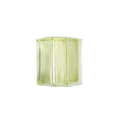 Würfel-Perlen, transparent, 5mm, gelb, 100 Stück