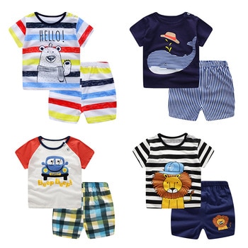 Summer children clothing sets cartoon toddler girls clothing sets top+pant 2Pcs/sets kids casual boys clothes sport suits outfit