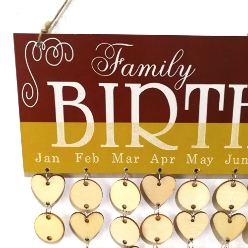 DIY Wood Family Friends Birthday Reminder Special Dates Planner Board Wooden Calendar Home Hanging Decor Gift Style 1
