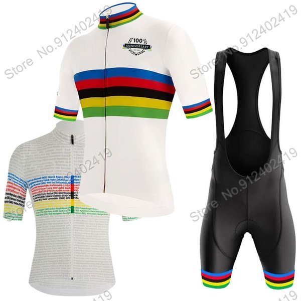 Racing Sets 2021 Centenary Celebration Cycling Jersey Set World Mens Clothing Road Bike Shirts Suit Bicycle Pants Maillot