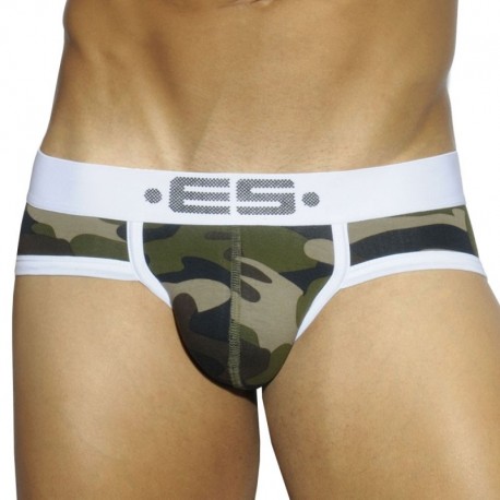 ES Collection Camouflage Basic Brief - Green M
