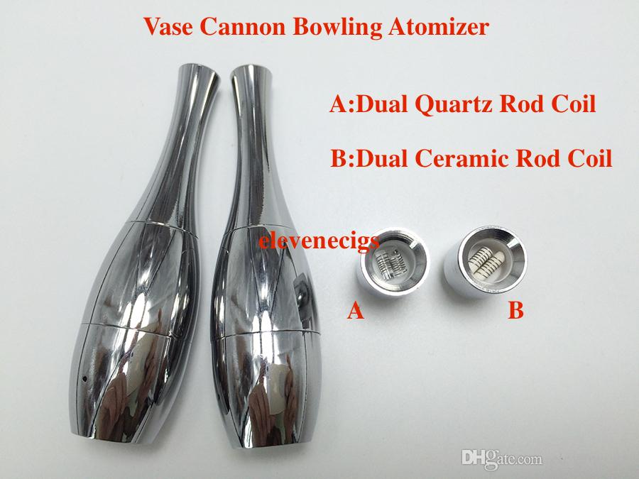 Dual Wax Coil Vase Cannon Bowling Atomizer of wax replacement coil dual quartz dual ceramic Coil wax Vase Cannon Bowling Vaporizer