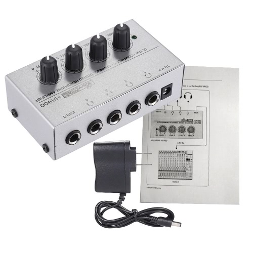 HA400 Amplificateur de casque audio stéréo ultra compact à 4 canaux