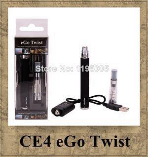 eGo Twist CE4 Atomizer Variable Voltage Electronic Cigarette 3.2V-4.8V 650mah 900mah 1100mah battery e-cig kit Blister pack free DHL
