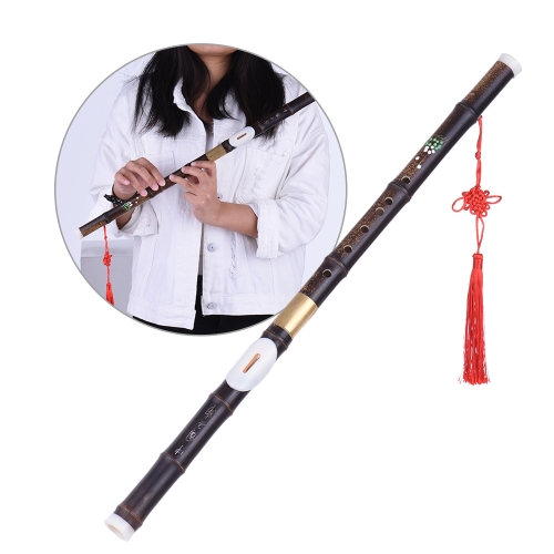 Instrumento musical del tubo de la flauta transversal de Bawu Ba Wu del bambú negro natural de Detchable en la llave G para los amantes de la música del principiante